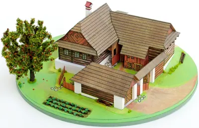 [ABC 1990-24] Farmstead from the Bohemian-Moravian Highlands-52纸模网 - 海量纸模型图纸下载