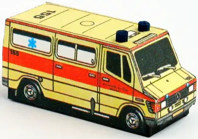 [ABC 1992-03] Mercedes-Benz 207D Ambulance-52纸模网 - 海量纸模型图纸下载