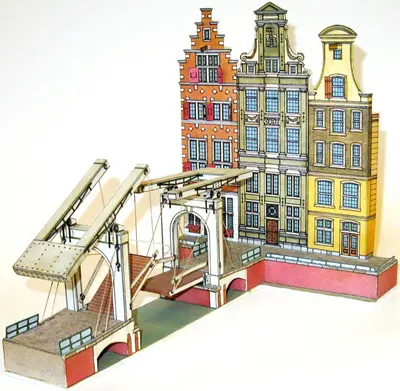 [ABC 1992-05] Dutch Canal with an Arched Bridge-52纸模网 - 海量纸模型图纸下载