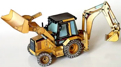 [ABC 1992-16,18] Universal Construction Machine Caterpillar 428B-52纸模网 - 海量纸模型图纸下载