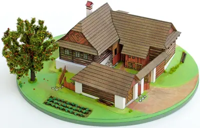 [ABC 1994-09] Farmstead from the Bohemian-Moravian Highlands-52纸模网 - 海量纸模型图纸下载