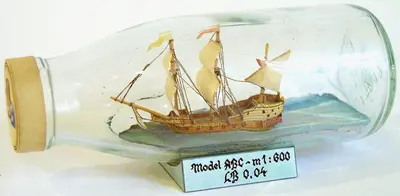 [ABC 1997-24] Venetian Pinasa - Ship in a Bottle-52纸模网 - 海量纸模型图纸下载