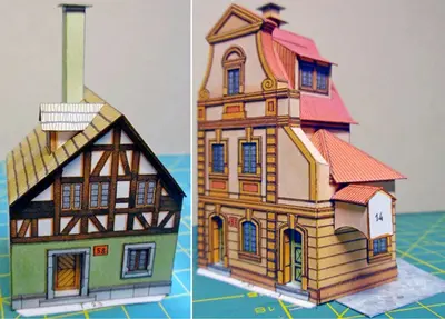[ABC 1998-03] MPR.2 - Set K - Houses No.57, 58 and Town Wall-52纸模网 - 海量纸模型图纸下载