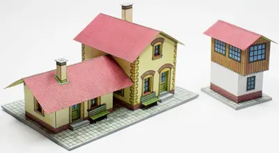 [ABC 1999-23] Railway Station and Level Crossing Gate-52纸模网 - 海量纸模型图纸下载