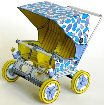 [ABC 2000-03] Twin Baby Carriage-52纸模网 - 海量纸模型图纸下载