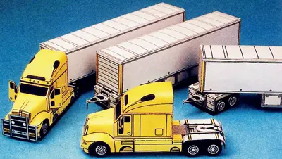 [ABC 2000-22] Kenworth T 2000 Tractor with W123 and W124 Trailers-52纸模网 - 海量纸模型图纸下载