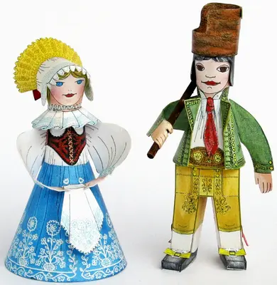 [ABC 2001-20] Girl and Boy from Wallachia-52纸模网 - 海量纸模型图纸下载