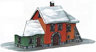 [ABC 2004-06-07] Snow-Covered Houses-52纸模网 - 海量纸模型图纸下载