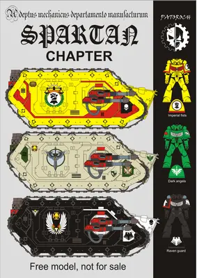 [Elli Patoroch] Warhammer 40K - Land Raider Spartan - Imperial Fists/Dark Angels/Raven Guard-52纸模网 - 海量纸模型图纸下载