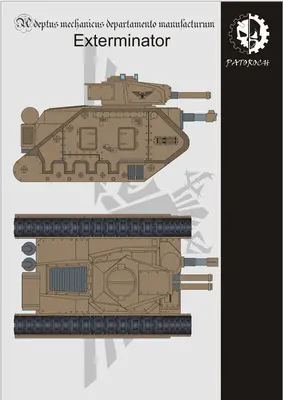 [Elli Patoroch] Warhammer 40K - Leman Russ Exterminator-52纸模网 - 海量纸模型图纸下载